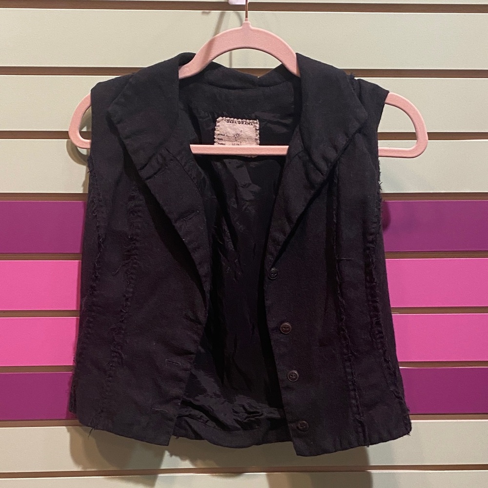 Black Sleeveless Vest Gary Graham wool sz 6